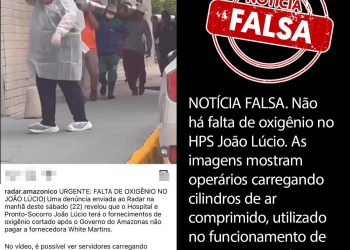 A direção do Hospital e Pronto-Socorro Dr. João Lúcio, unidade vinculada à Secretaria de Estado da Saúde (SES-AM), esclarece que não há falta de oxigênio no hospital.